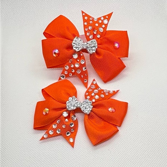 Charming Floral Kids Hair Bow - Blue and Pink - Picture 9 of 11